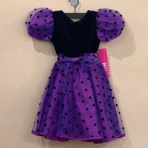 Purple polk-dot dress Size: 6X